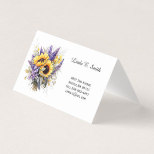 Carte de visite pliée florale 