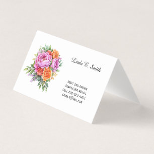 Carte de visite pliée florale