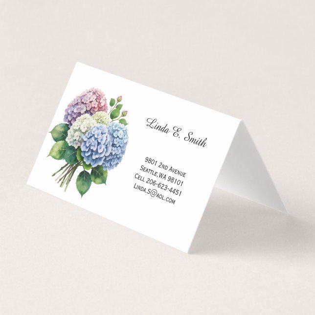 Carte de visite pliée florale (Devant)