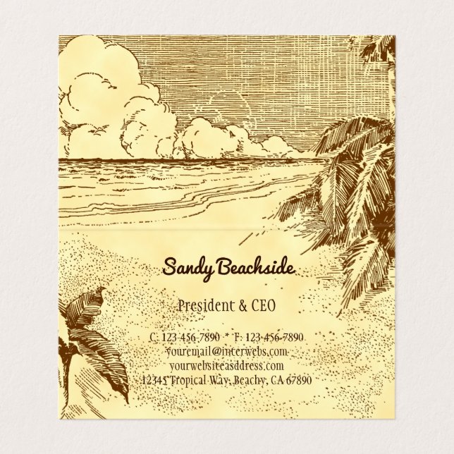 Carte de visite pliée personnalisée sur le thème d (Intérieur déplié)