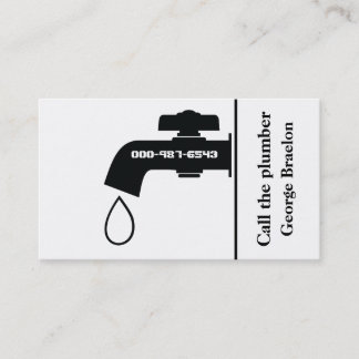 Carte De Visite Plomber noir blanc robinet captivant plomberie