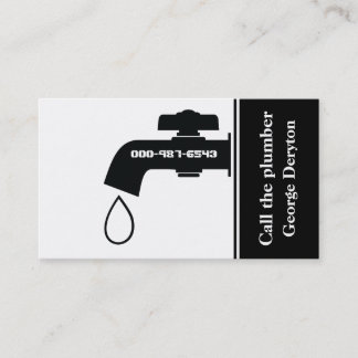 Carte De Visite Plomber noir blanc robinet captivant plomberie