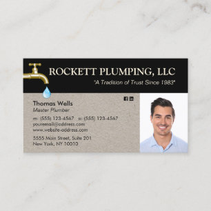 Carte De Visite Plomber Plumbing Driving Faucet Photo Business C