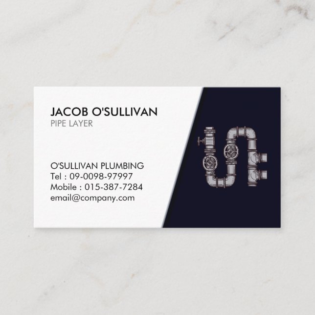 Carte De Visite Plomberie de plomberie de couche de tuyau (Devant)