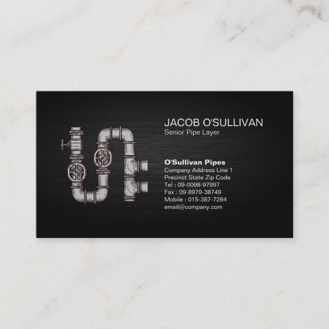 Carte De Visite Plomberie de plomberie de couche de tuyau (Devant)