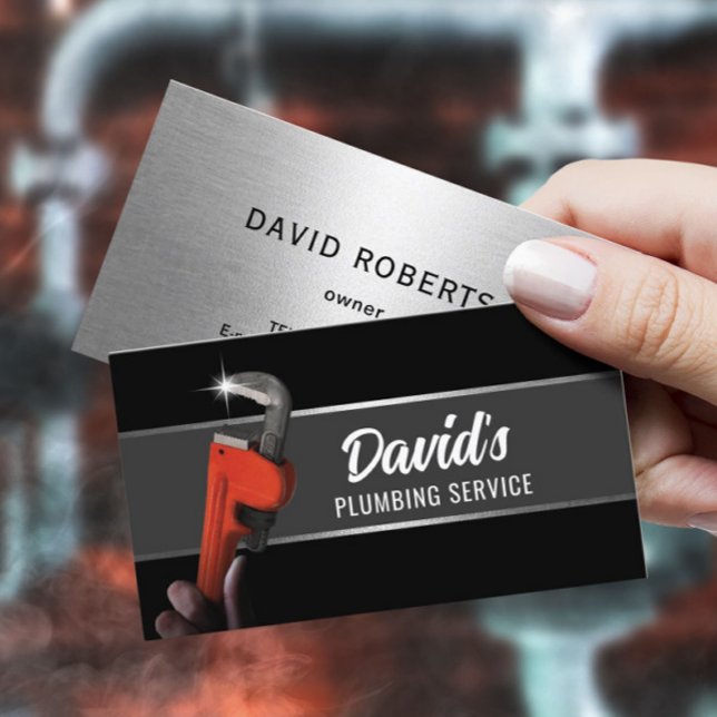 Carte De Visite Plomberie professionnelle de tuyauterie en plomber (Créateur téléchargé)