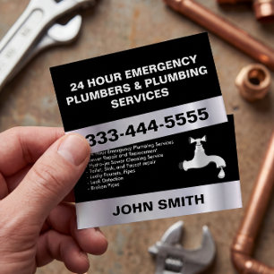CARTE DE VISITE PLOMBERS & SERVICES DE PLOMBERIE D'URGENCE 24 HEUR