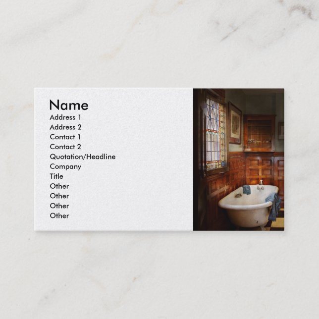 Carte De Visite Plombier - L'heure du bain (Devant)