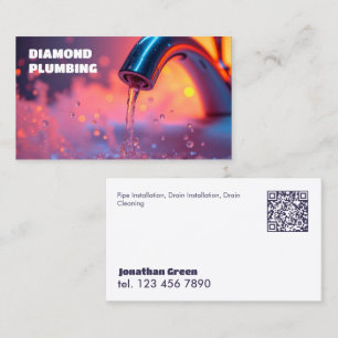 Carte De Visite Plombier QR personnalisé