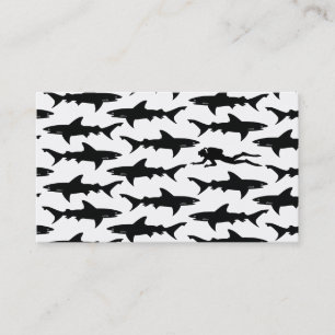 Carte De Visite Plongée à l'air de requin noir/charte élégante