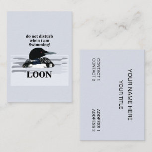 Carte De Visite Plongeon Huard Plongeon Huard Oiseau Lac