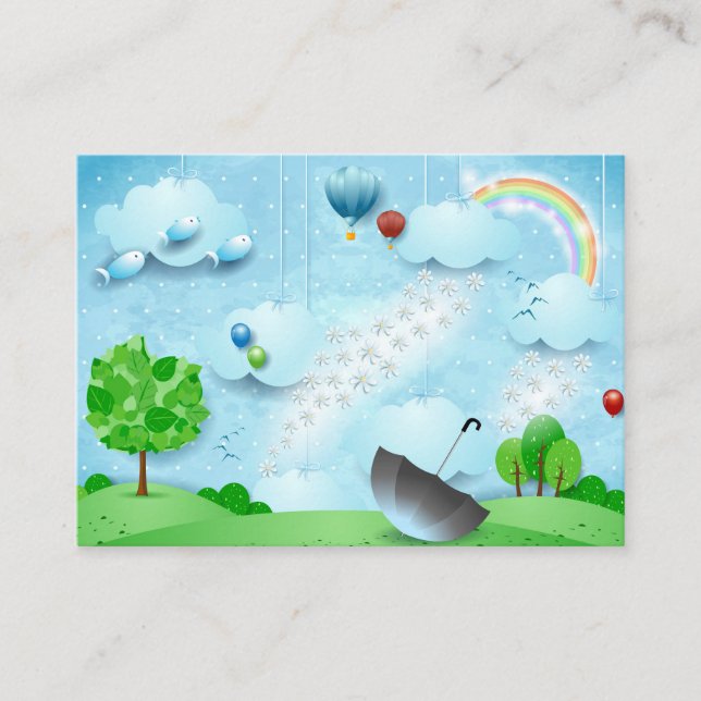 Carte De Visite Pluie de fleurs (Devant)
