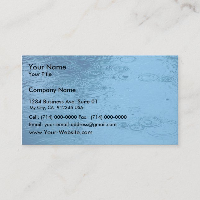 Carte De Visite Pluie de forme d'ondulations sur le magma (Devant)