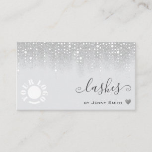 Carte De Visite Pluie de Parties scintillant d'argent blanc Modèle