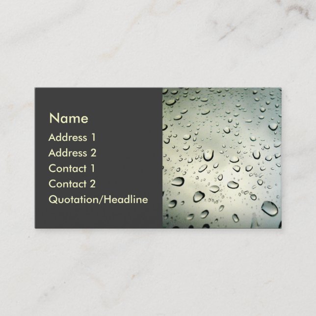 Carte De Visite Pluie sur ma fenêtre (Devant)