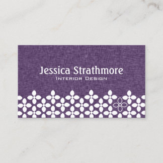 Carte De Visite Plum Purple et blanc Fleur moderne
