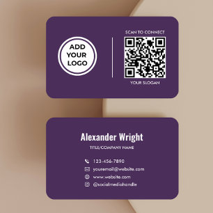 Carte de visite Plum Purple Logo Scan Code Contac