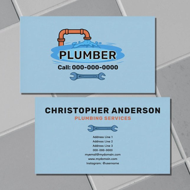 Carte De Visite Plumber (Plumber Business Card)