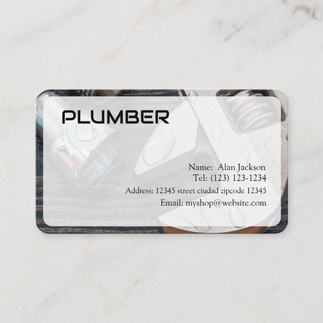 CARTE DE VISITE PLUMBER modifiable (Devant)