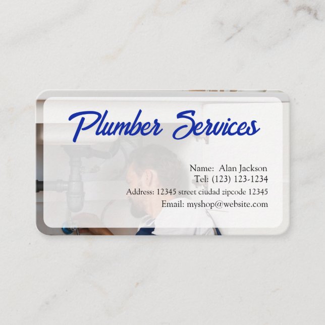 CARTE DE VISITE PLUMBER modifiable (Devant)