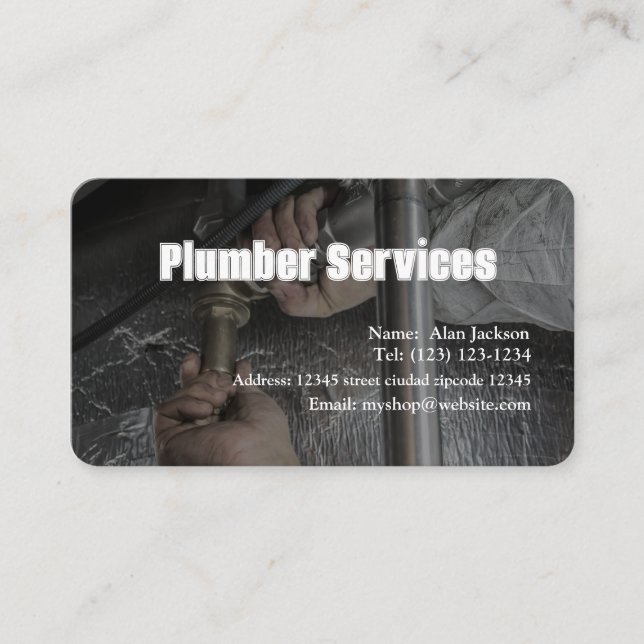 CARTE DE VISITE PLUMBER modifiable (Devant)