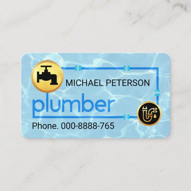 Carte De Visite Plumbing Pipe Frame In Water Leaks (Devant)