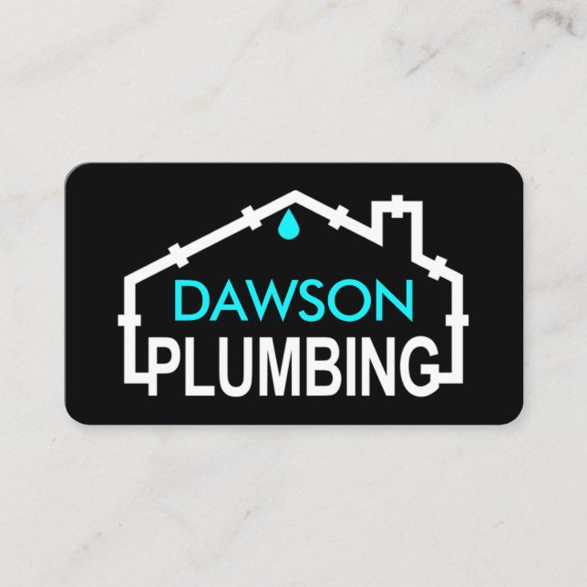 Carte De Visite Plumbing Signage Home Pipe Frame (Devant)
