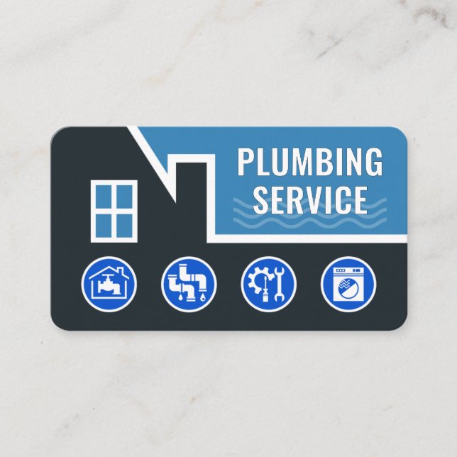 Carte De Visite Plumbing Tools On Leaking Building Roof (Devant)