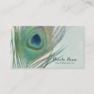 Carte De Visite Plume de paon Bohème Chic Aquarelle Sur mesure