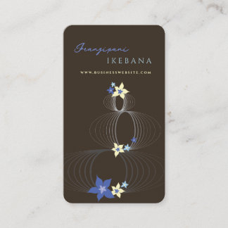 Carte De Visite Plumeria Bleu Frangipanier Fleur Chic Ikebana Zen