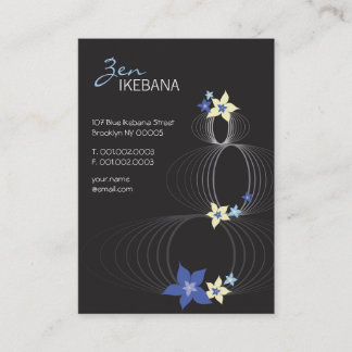 Carte De Visite Plumeria bleue Frangipani Fleur chic Ikebana Zen