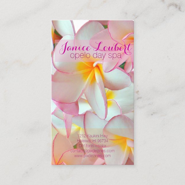 Carte De Visite Plumeria rose de Pix-Dezines (Devant)