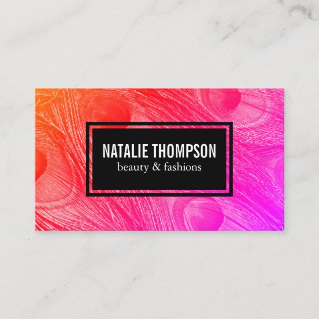 Carte De Visite Plumes de paon lumineuses modernes (Devant)