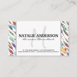 Carte De Visite Plumes Motif de la nature