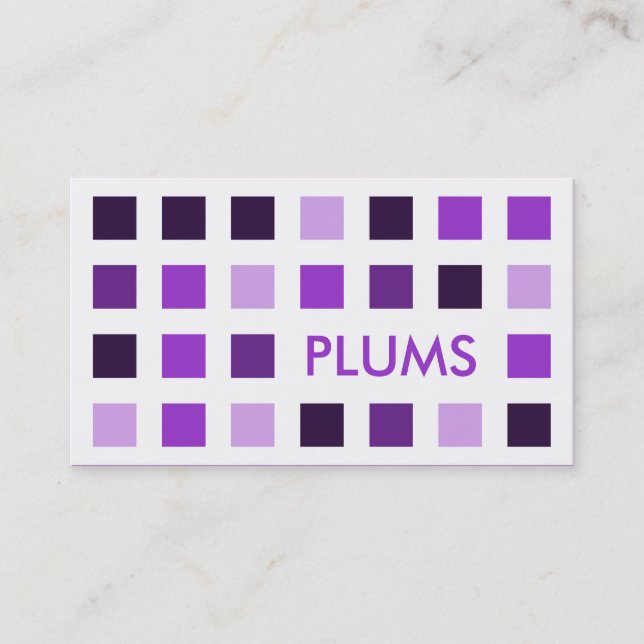 Carte De Visite PLUMS (carrés modernes) (Devant)