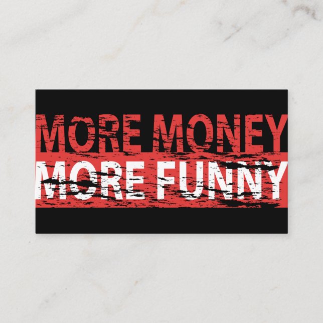 Carte De Visite Plus d'argent - plus drôle (Devant)