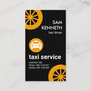 Carte De Visite Pneus de transport de taxi jaune chauffeur de taxi