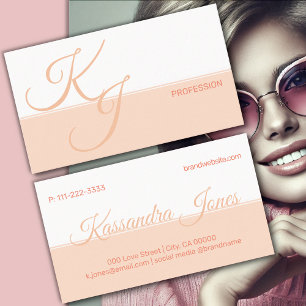 Carte De Visite Poche de corail blanc minimaliste main simple