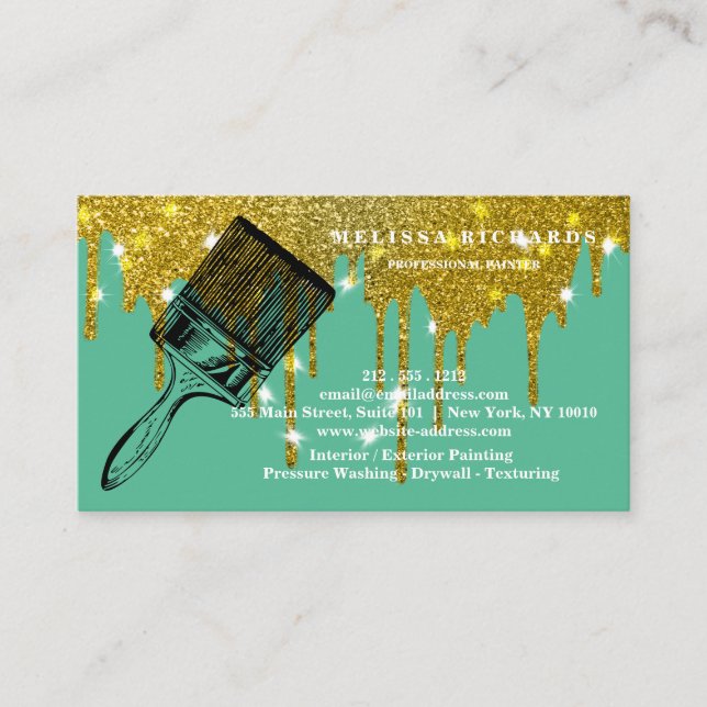 Carte De Visite Poche en or pour peintre (Devant)