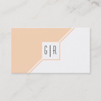 Carte De Visite Poche et blanc moderne monogramme géométrique