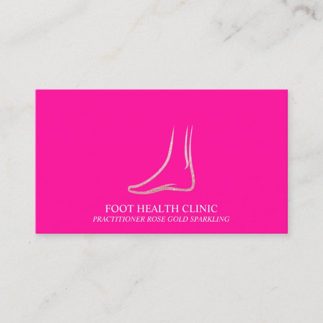 Carte De Visite Podiatrie de soins pieds Praticien Docteur Pink (Devant)