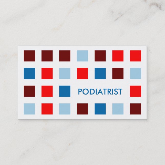 Carte De Visite PODIATRIST (carrés modernes) (Devant)