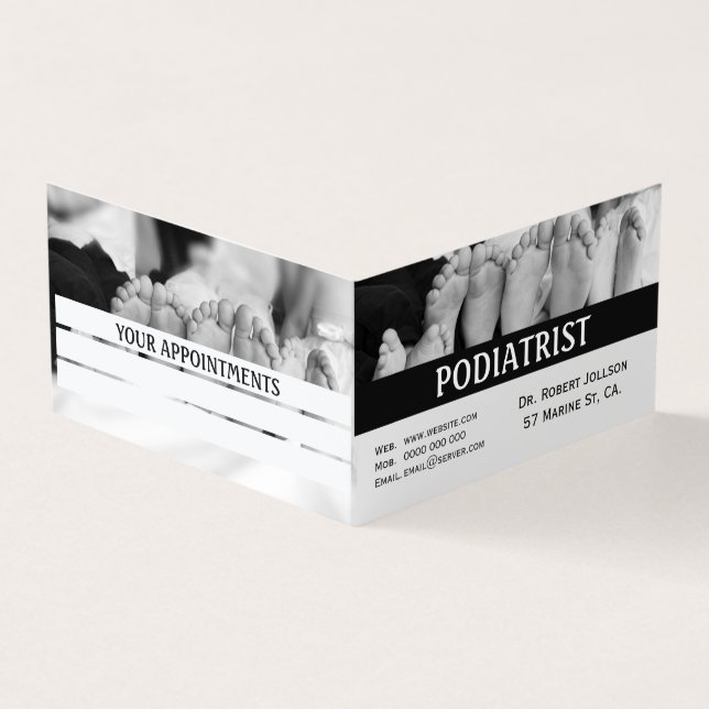 Carte De Visite Podiatriste pieds simples rendez-vous Médicale (Extérieur)
