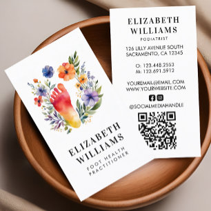 Carte De Visite Podiatriste Praticien en santé des pieds QR Code m