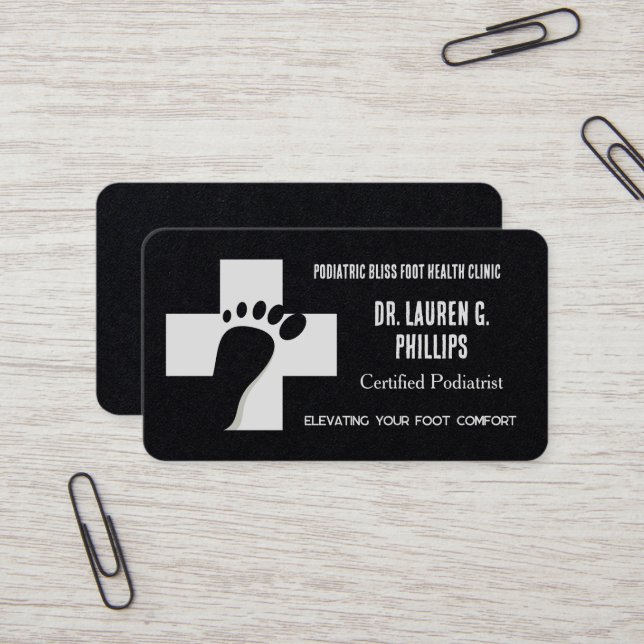 Carte De Visite Podologie orthopédique des soins des pieds (Devant/Arrière en situation)