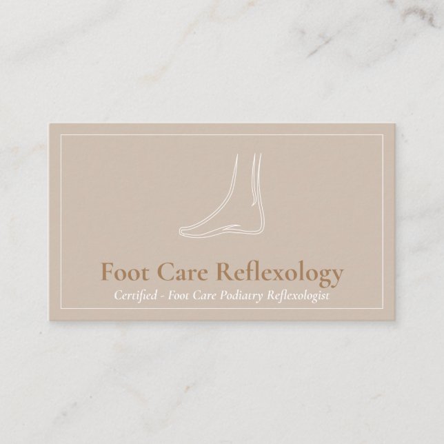 Carte De Visite Podologue Réflexologue de soins de massage du pied (Devant)