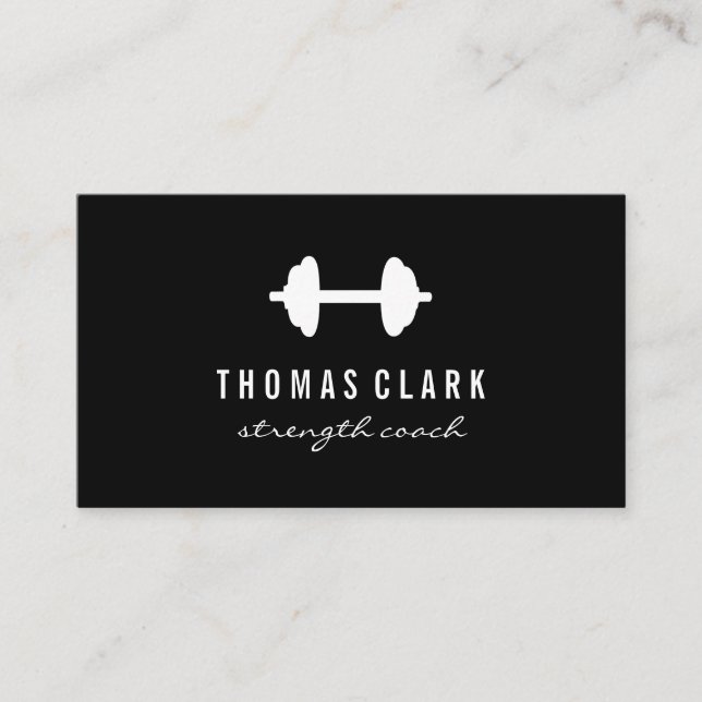 Carte De Visite Poids fitness Simple Noir et Blanc (Devant)