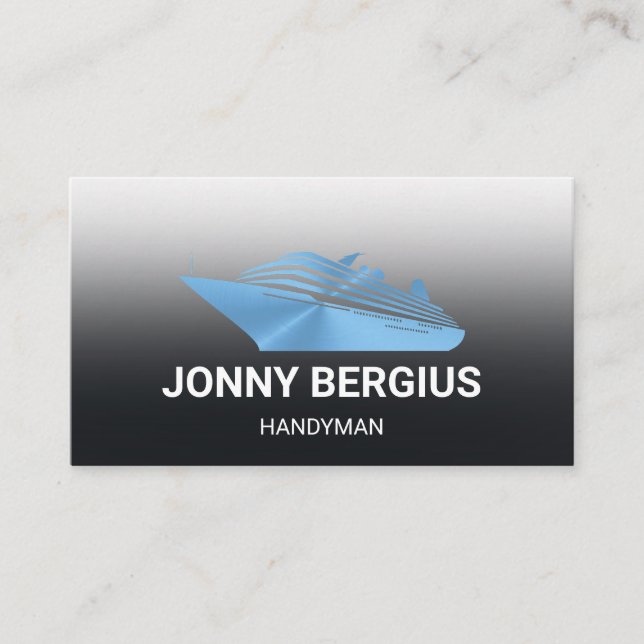 Carte De Visite Poignée de bateau bleu (Devant)