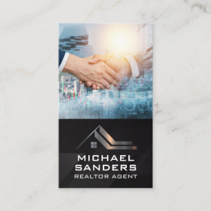 Carte De Visite Poignée de main professionnelle Logo de l'immobi
