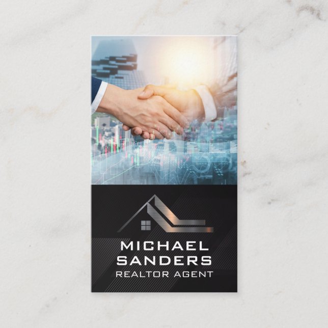 Carte De Visite Poignée de main professionnelle | Logo de l'immobi (Devant)